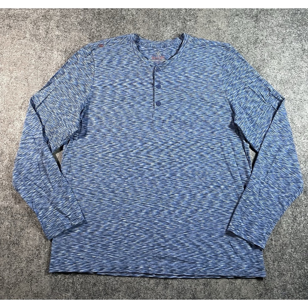 Rhone Henley Shirt Mens XL Heathered Blue Athleisure Performance Long Sleeve EUC